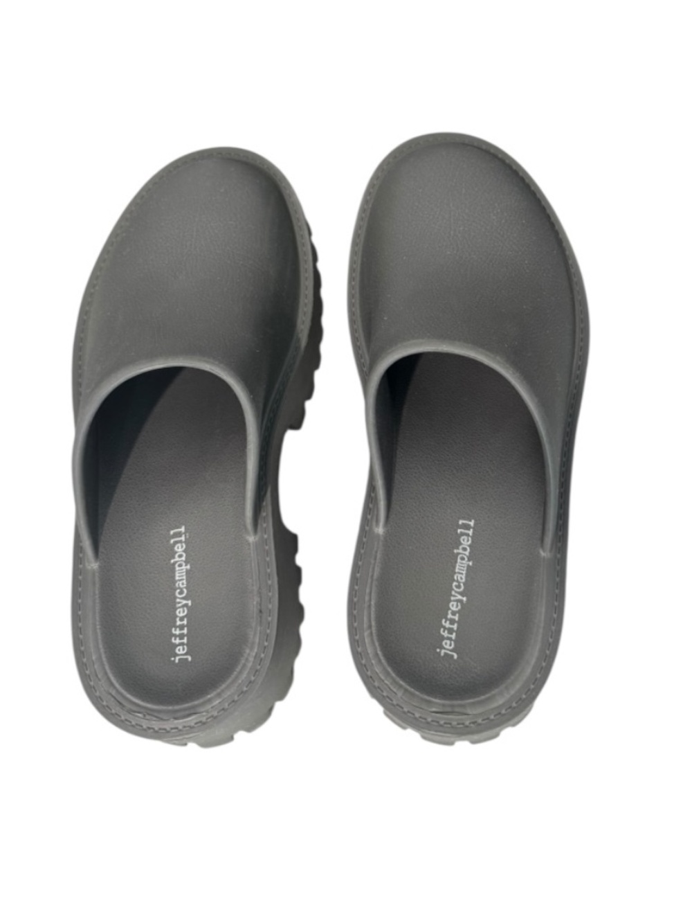 Jeffrey Campbell Gray Platform Clogs Slides Women's US7 Slip On Pre-Owned - Picture 3 of 5